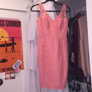 Coral knee length dress